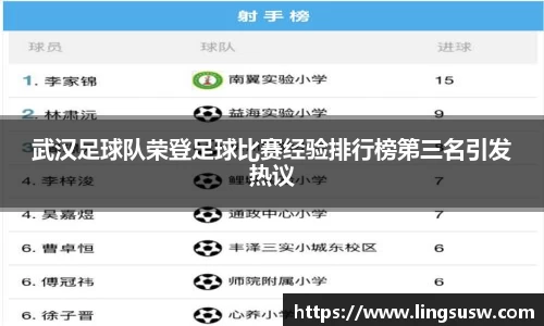 武汉足球队荣登足球比赛经验排行榜第三名引发热议